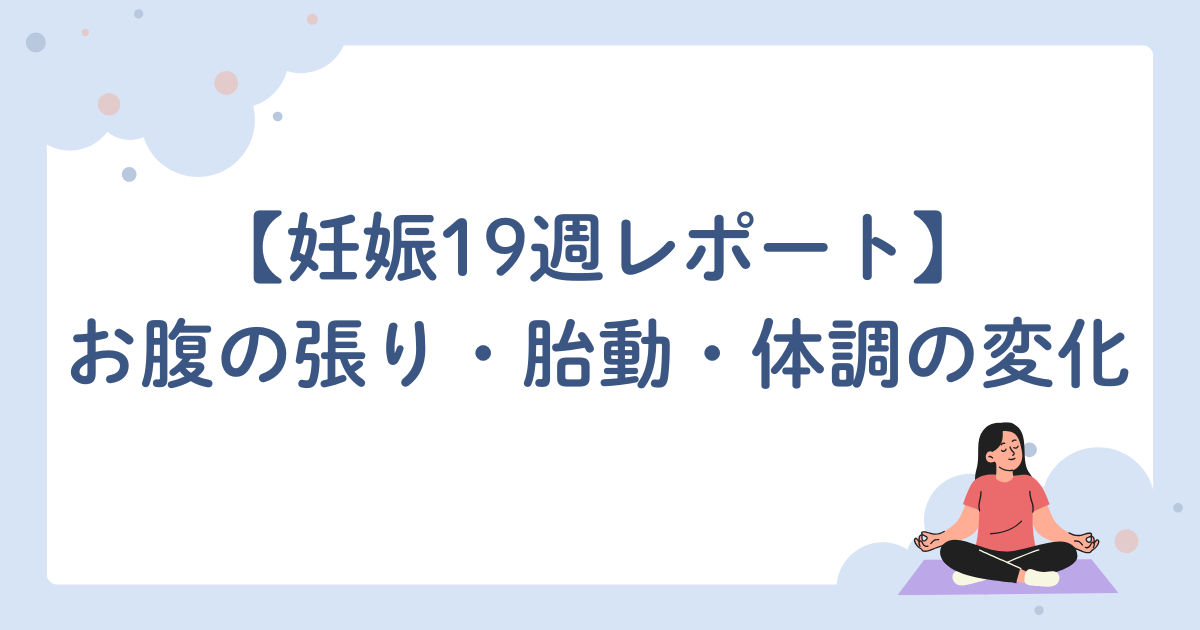 【妊娠19週レポート】お腹の張り・胎動・体調の変化まとめ
